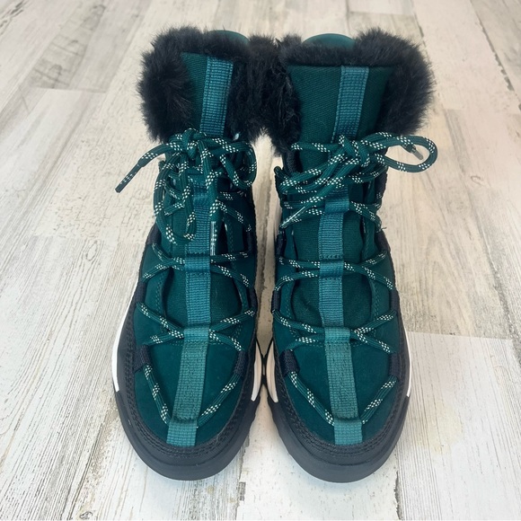 SOREL Teal/Black Suede And Canvas Waterproof Oma Rmx Glacy Boots - Picture 3 of 8